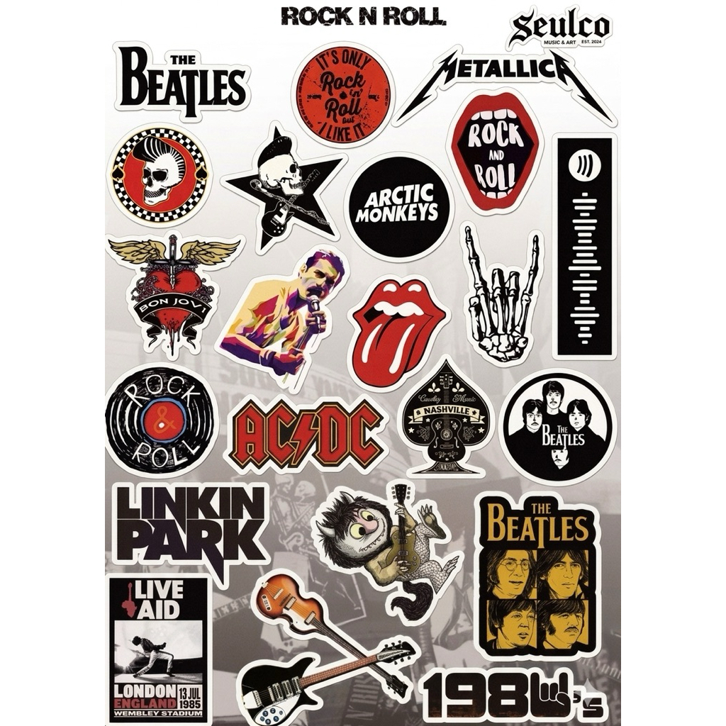 Sticker Aesthetic Band Rock | Sticker Murah / Sticker Case / Sticker Tumblr