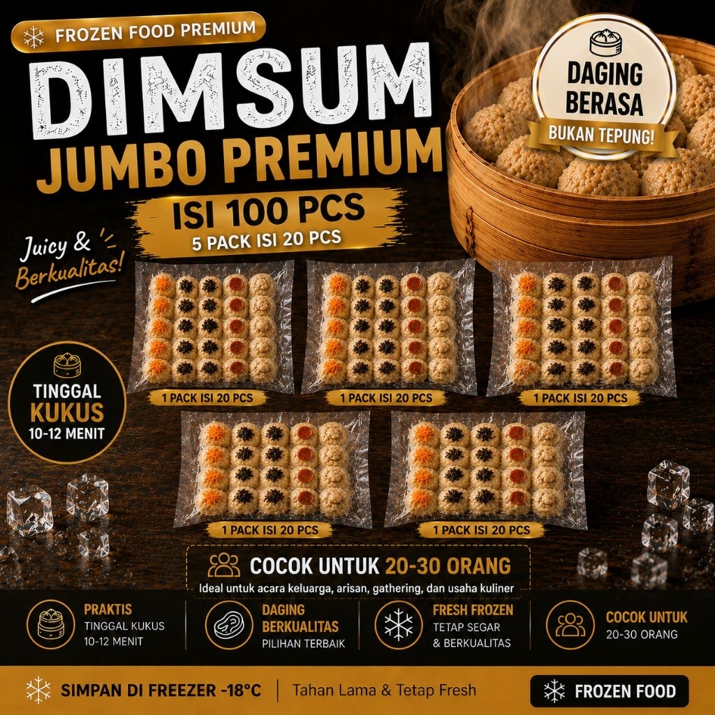 Dimsum Jumbo Premium Syifa Dimsum Bandung Isi 100 Pcs Frozen