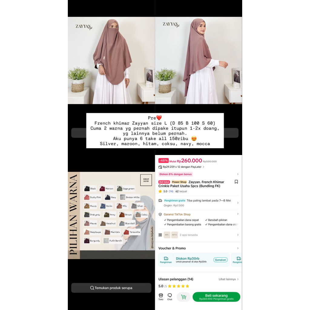 french khimar zayyan preloved