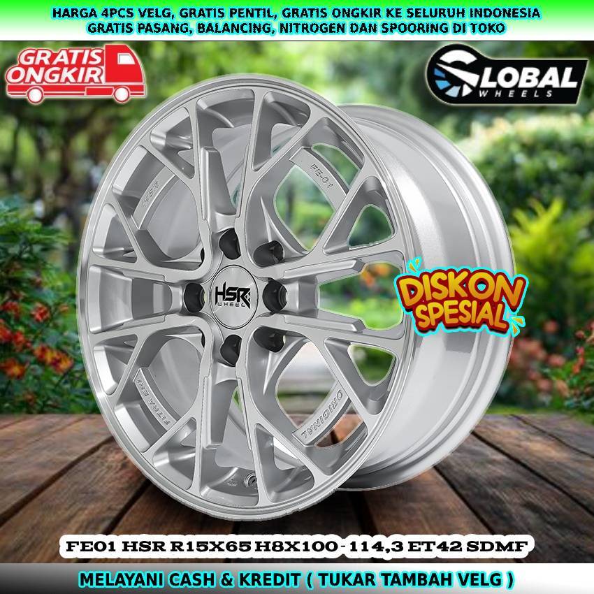 Velg racing ring15 untuk mobil Xenia| Accord VTI| Livina| Avanza| Veloz| dll velg hsr fe01 R15