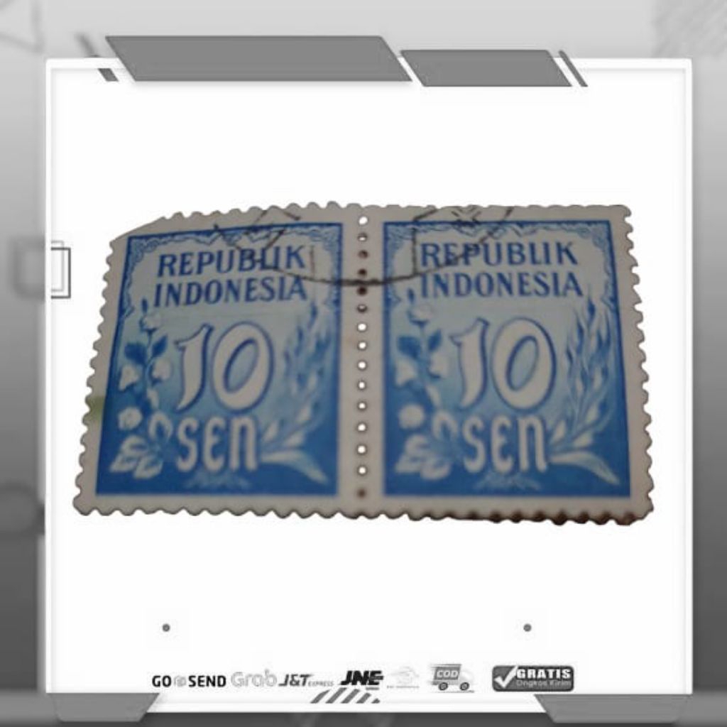Prangko Perangko 10 Sen Seri Padi Kapas Tahun 1951 Used