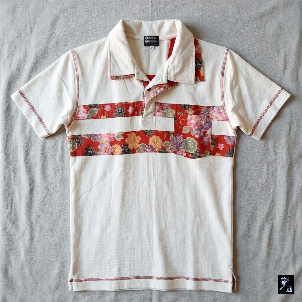 OBRAL BAJU - Polo Japanese Takeo Kikuchi Atasan Lengan Pendek Casual Wanita Motif Bunga
