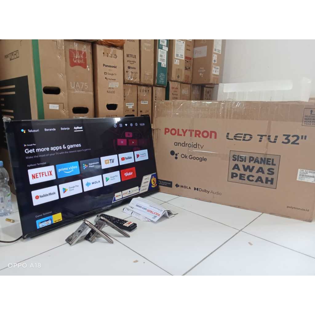 TV LED POLYTRON ANDROID 32 INC HD KONDISI BEKAS MASIH SEGEL (6415)