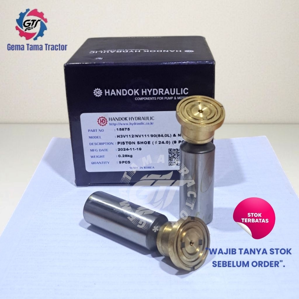 Piston Shoe Main Pump SK200-8 / Piston Pompa Hydraulic K3V112DT untuk Excavator Kobelco SK200-8