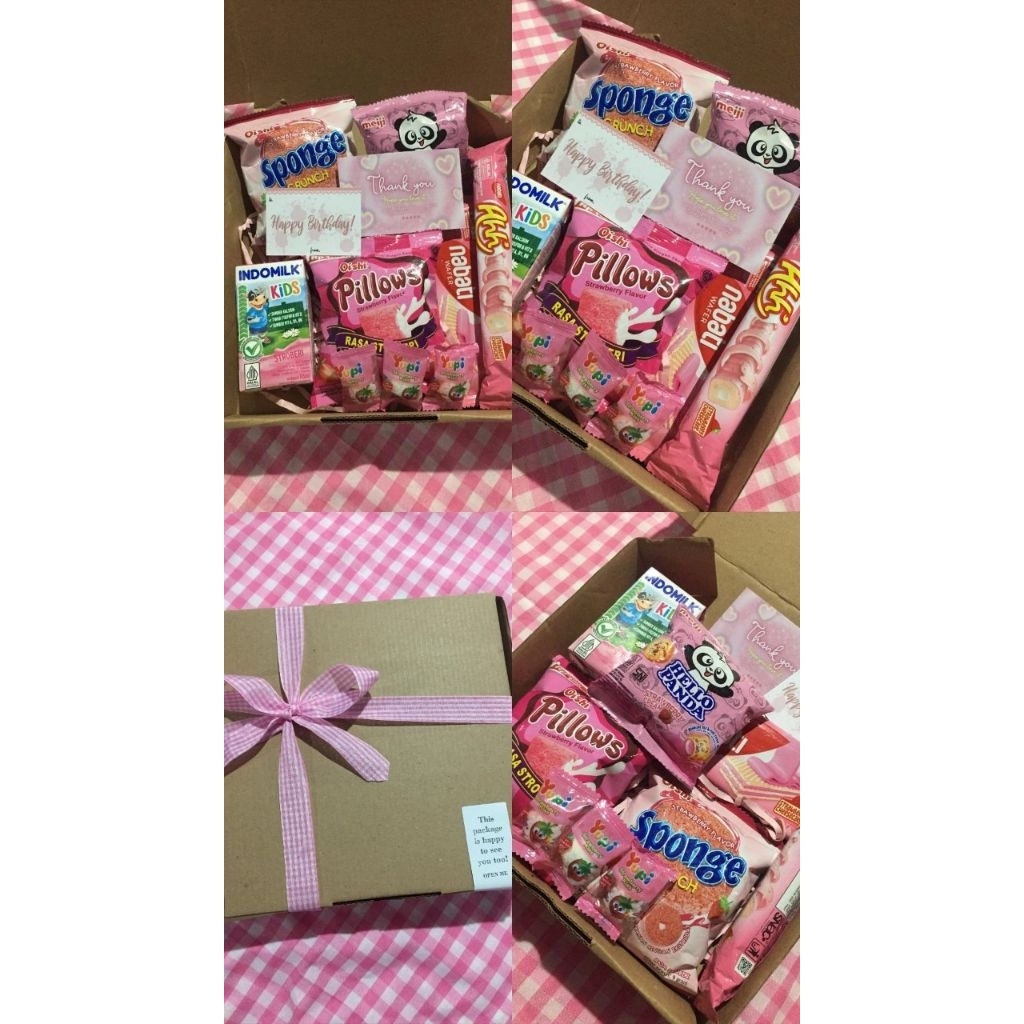 Hadiah Ulang Tahun Mini Snack Box - Warna Merah, Penuh Kejutan Manis