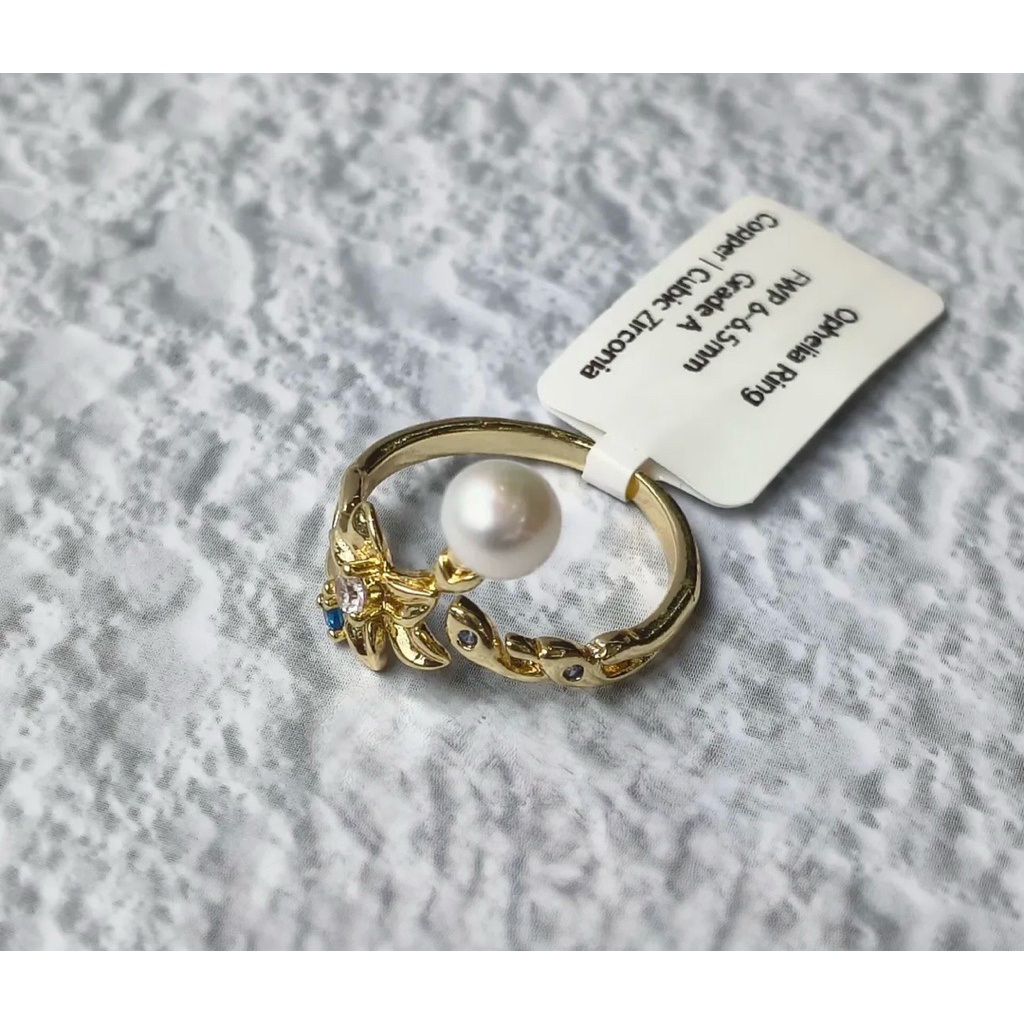 SORA - Ophelia Ring | FWP 6-6,5mm | Grade A | Copper | Cubic Zirconia
