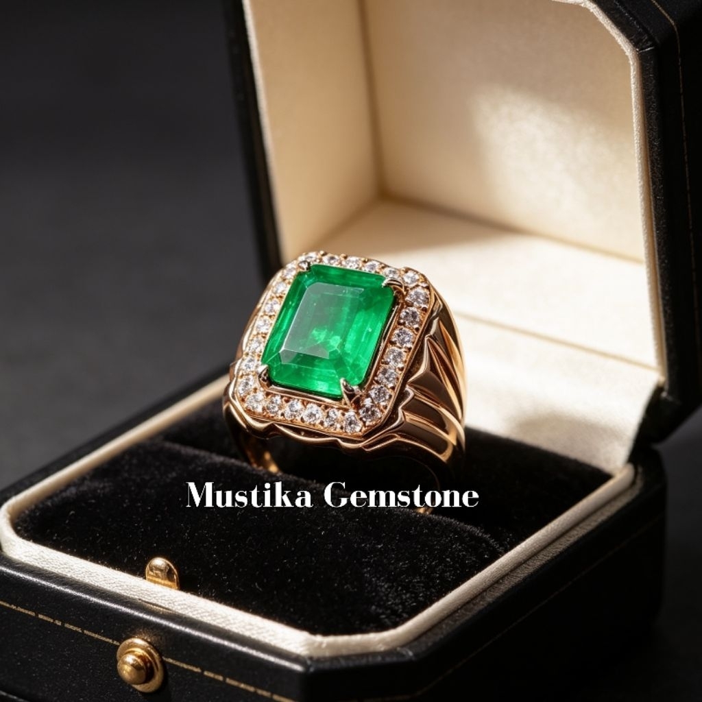 Cincin Batu Zamrud Zambia Super Mewah Original