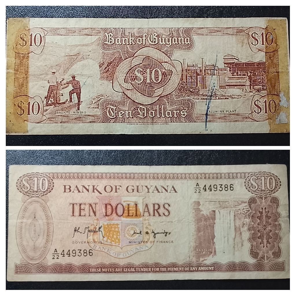 uang asing guyana 10 dollars p3499