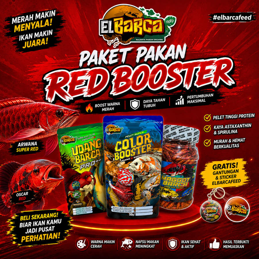 PAKET PAKAN RED BOOSTER Menaikan Pertajam warna merah ikan channa arwana oscar louhan dll