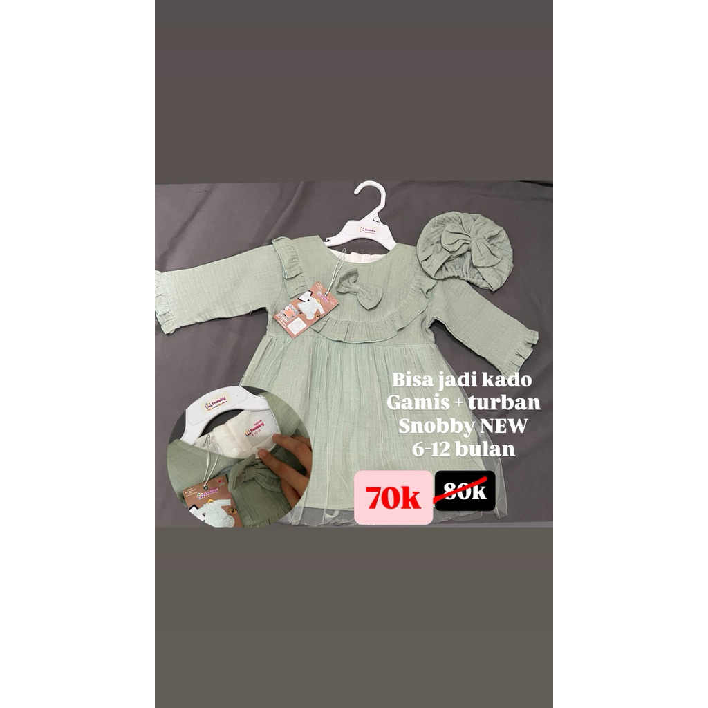 gamis dress muslim anak snobby NEW ex kado plus hanger (+adm 20%)
