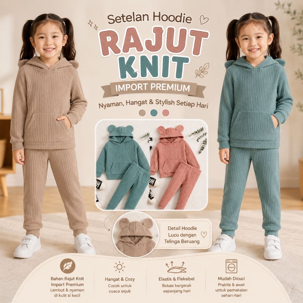 Shein kids one set sweater hoodie bunny