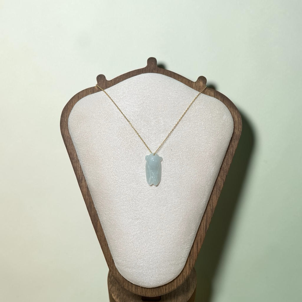 Cicada Green Apple Jade Pendant Original Giok Type A