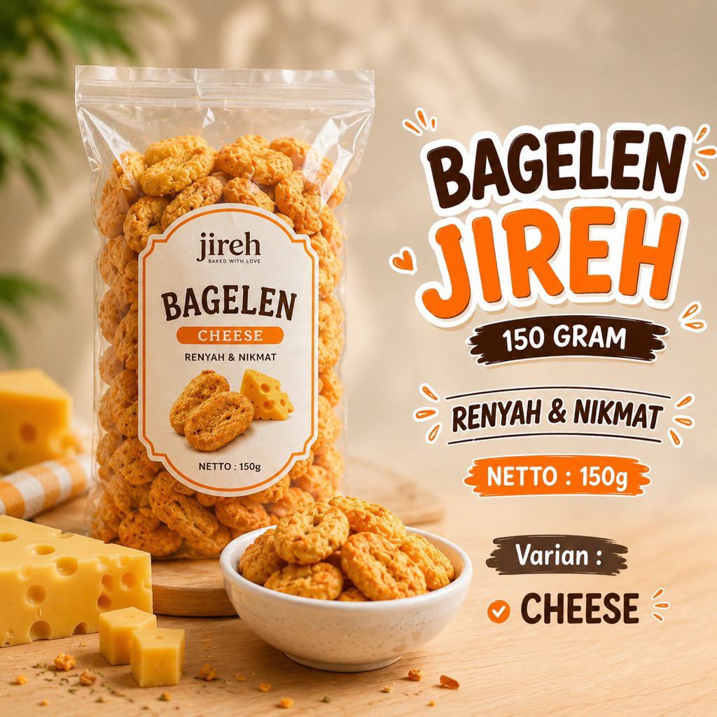 GERAISNACK - Bagelen Jireh Roti Kering Renyah & Nikmat Cemilan Keluarga 100g