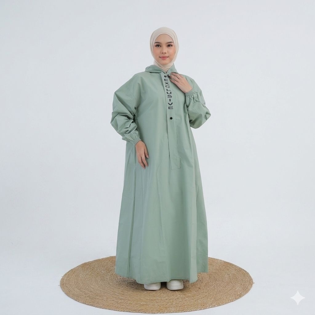 Jas Hujan GAMIS Bahan PVC Tebal Kuat Elastis