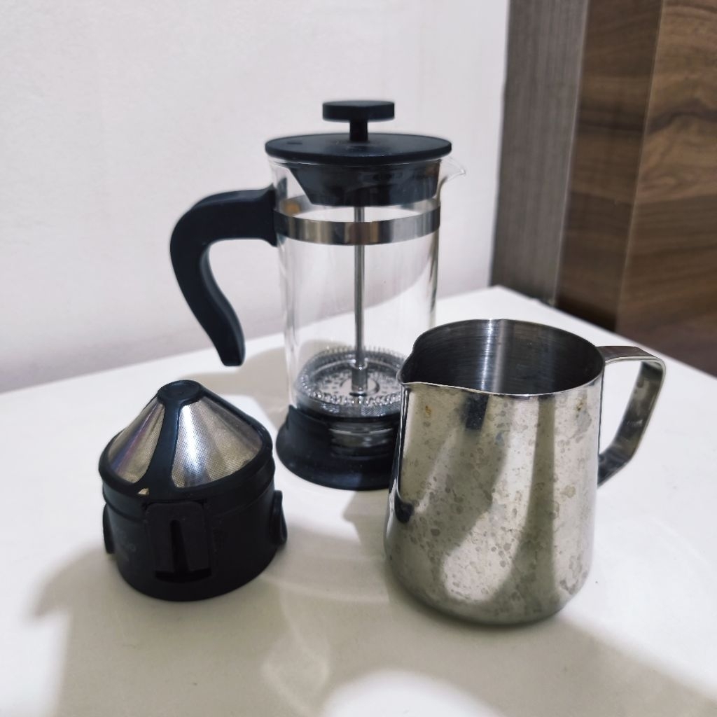 [PRELOVED] IKEA Upphetta Alat Pembuat Kopi / Teh 0.4 L (+ gelas stainless dan saringan)