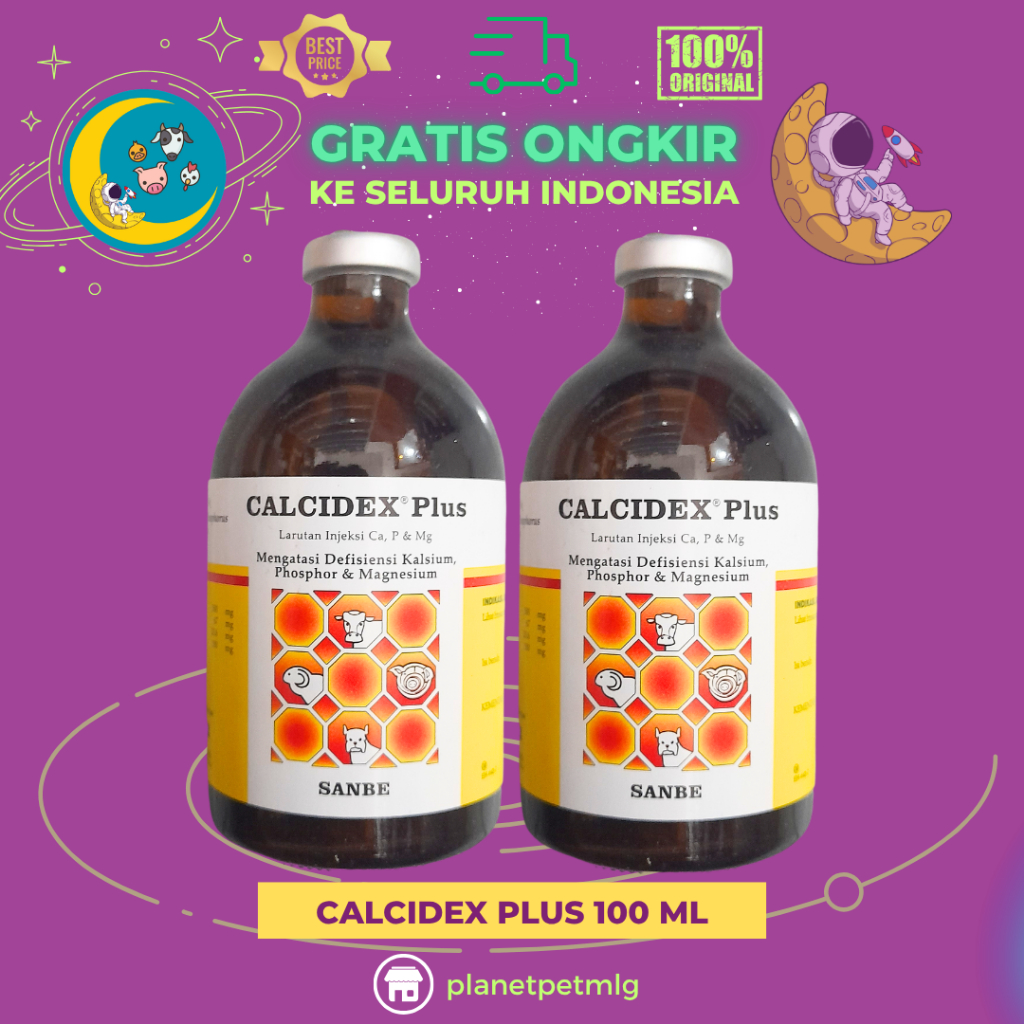CALCIDEX PLUS 100 ML BY SANBE - Vitamin Ternak Ambruk, Hipokalsemia Dan Lainnya.