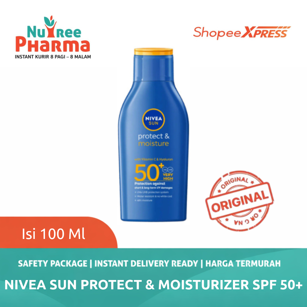 Nivea Sun Protect & Moisture SPF 50 Body Lotion 100 ml Sunscreen Pelindung Matahari