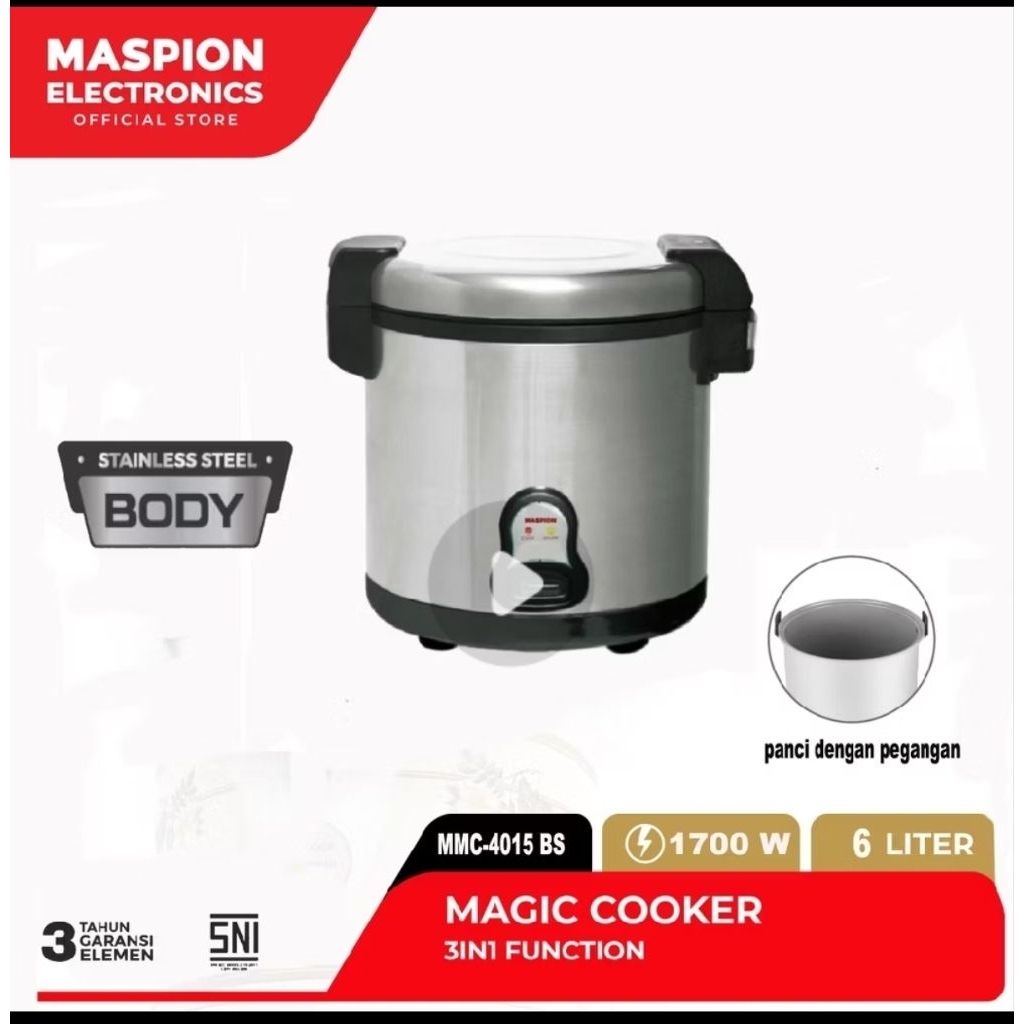 Maspion Rice Cooker Magic Com 6 Liter MMC-4015 BS