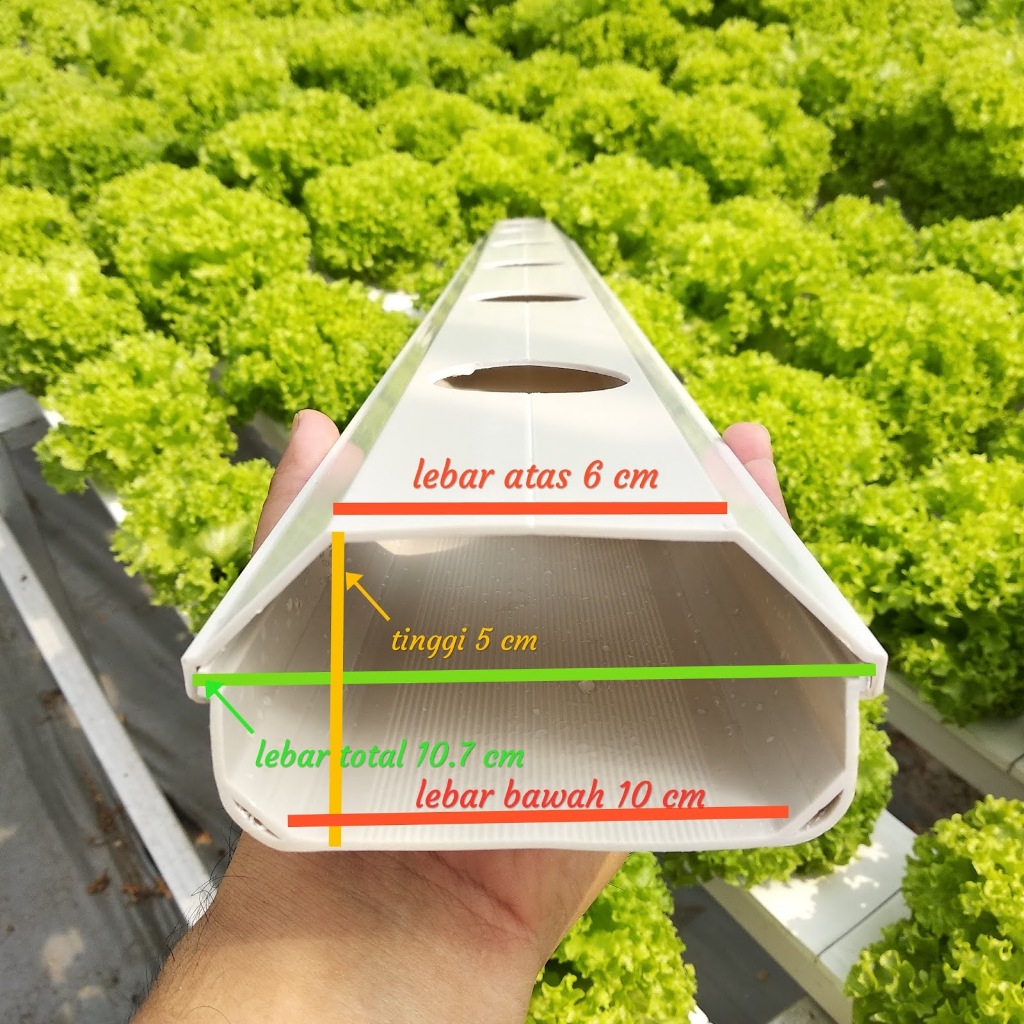 Talang Air PVC Gully Trapesium Peralatan Hidroponik Berkebun Alat Hidroponik Berkebun Taman A1
