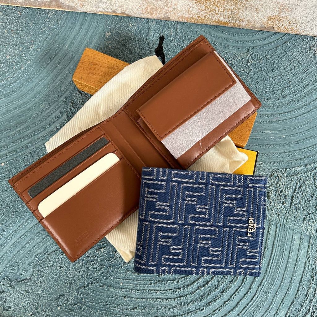 Fendi FF Bifold Wallet in Denim
