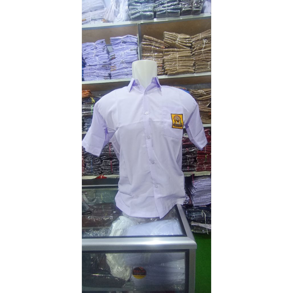 BAJU KEMEJA SMP&SMA PENDEK BAHAN TWIST/SANWOS RAFAFI SCHOOL