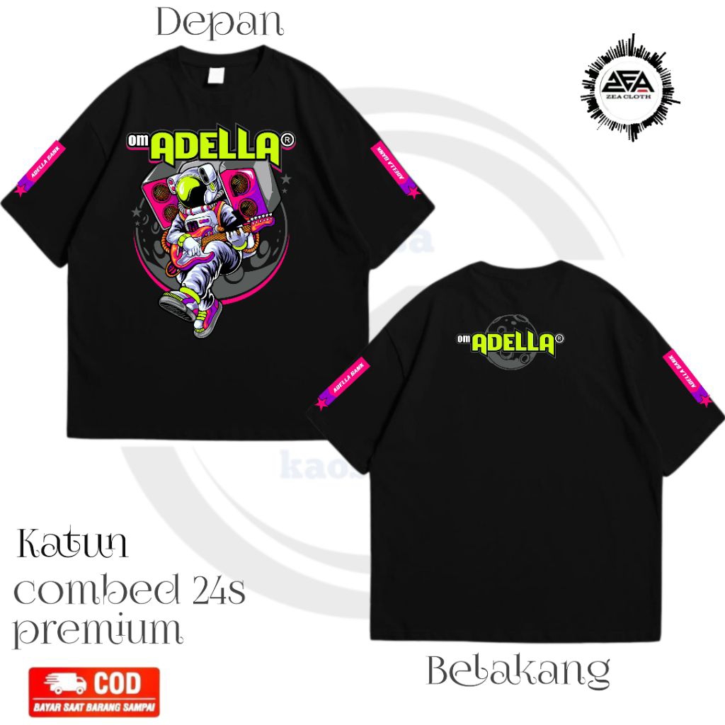 Kaos Adella Gank V2 /Baju T-shirt Adella Musik Dangdut Koplo adella Katun Combed 24s Premium
