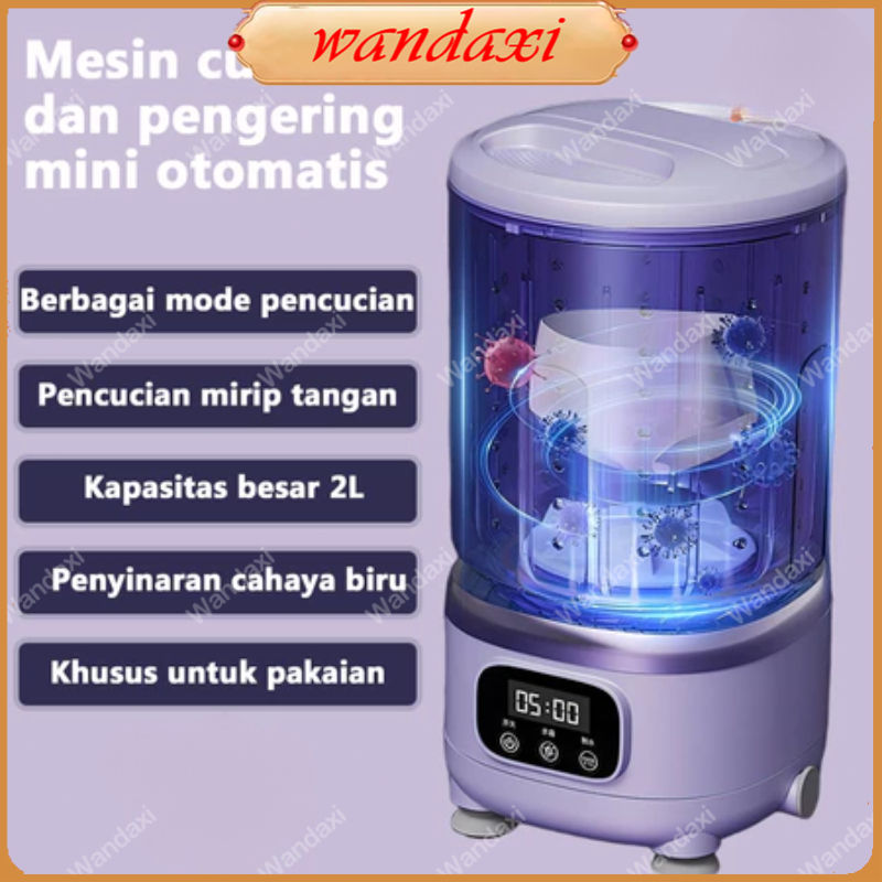 Mesin Cuci Mini Cuci & Spin 2 in 1 Cuci + Pengering Portable Hemat Listrik untuk Kost & Rumah ZMM
