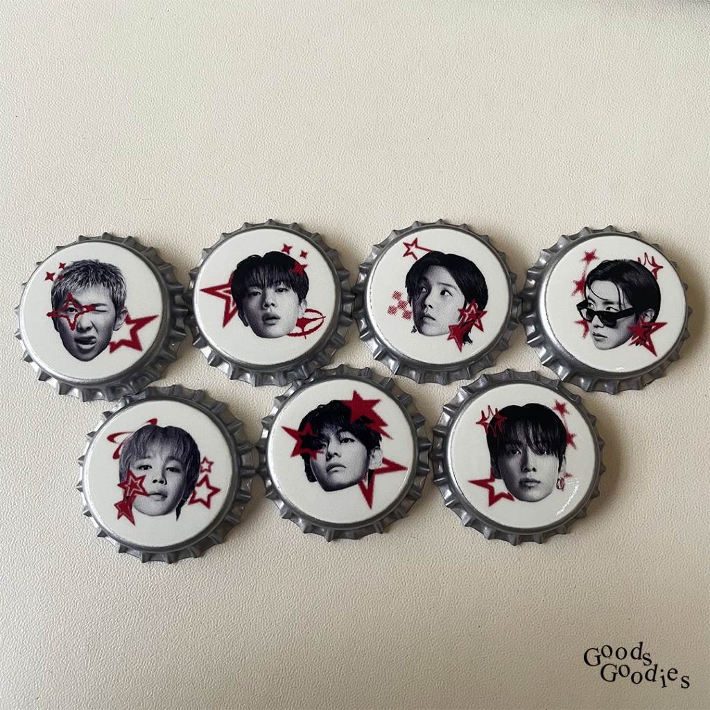 goodsgoodies Bottle Cap Pin BTS Bangtan Sonyeondan Arirang Album / Pin Tutup Botol RM Jin Suga J-Hop