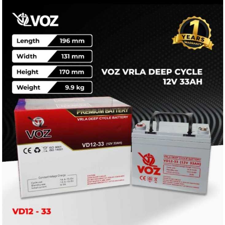 Accu Kering VOZ VD12- 33 Accu VOZ 12V 33AH