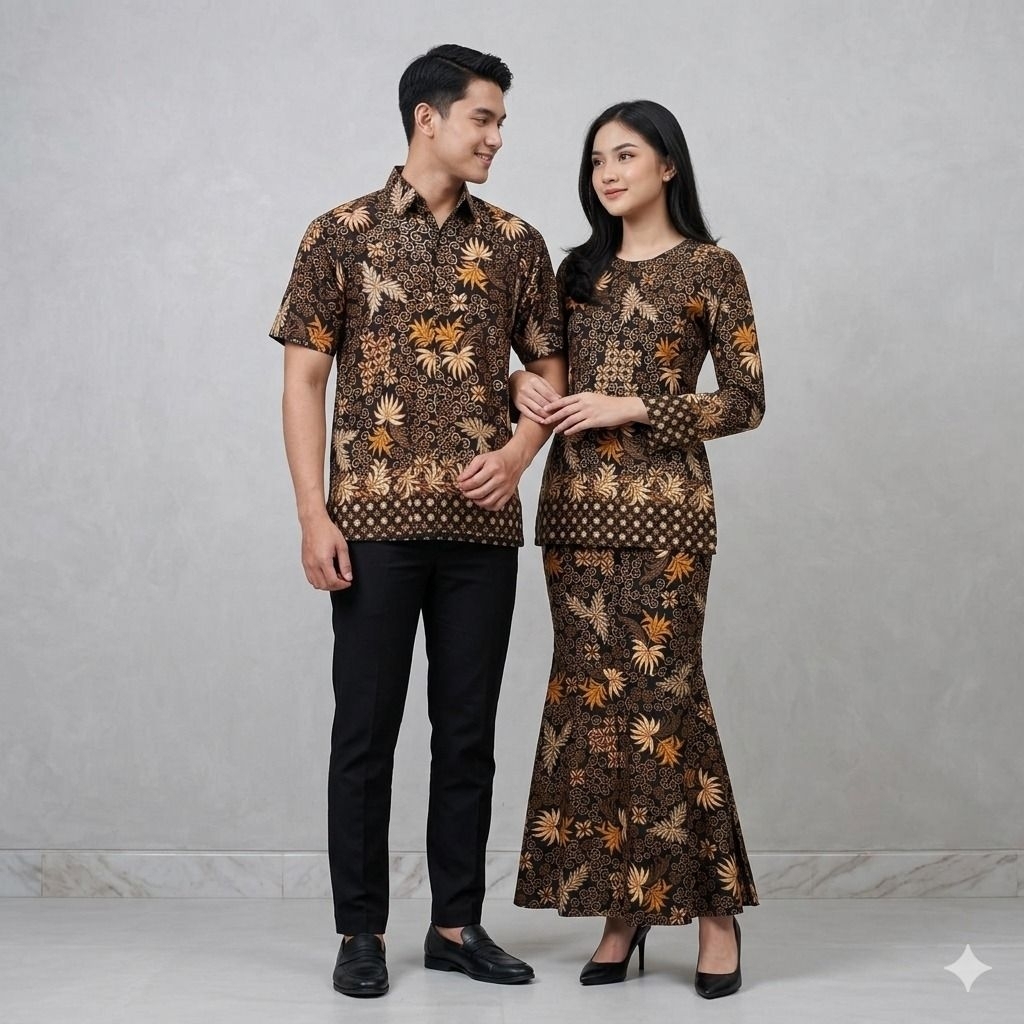Sircinta Couple Set Batik Tania | Set Rok Batik Wanita + Kemeja Pria  bySC