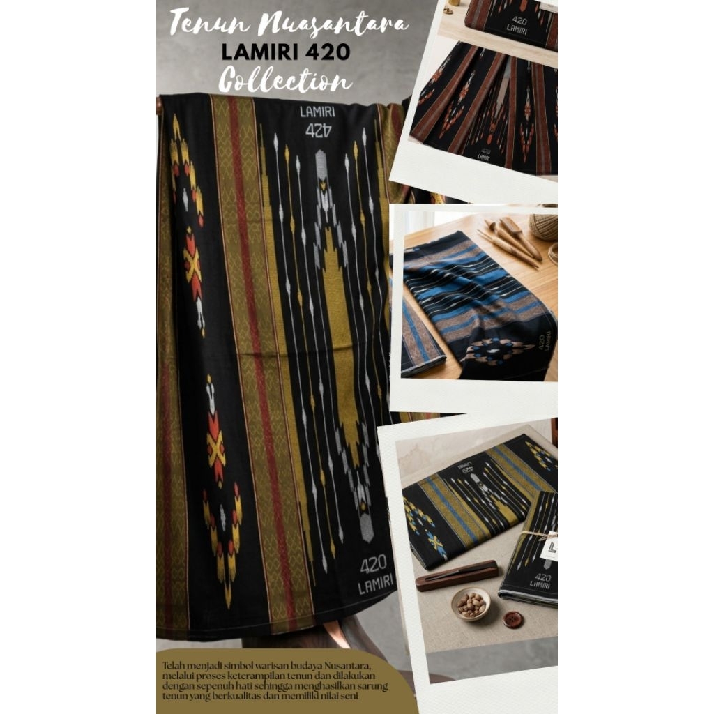 LAMIRI420 Sarung Tenun / Tenun Songket Premium Original 100% - Bahan Kualitas Tinggi