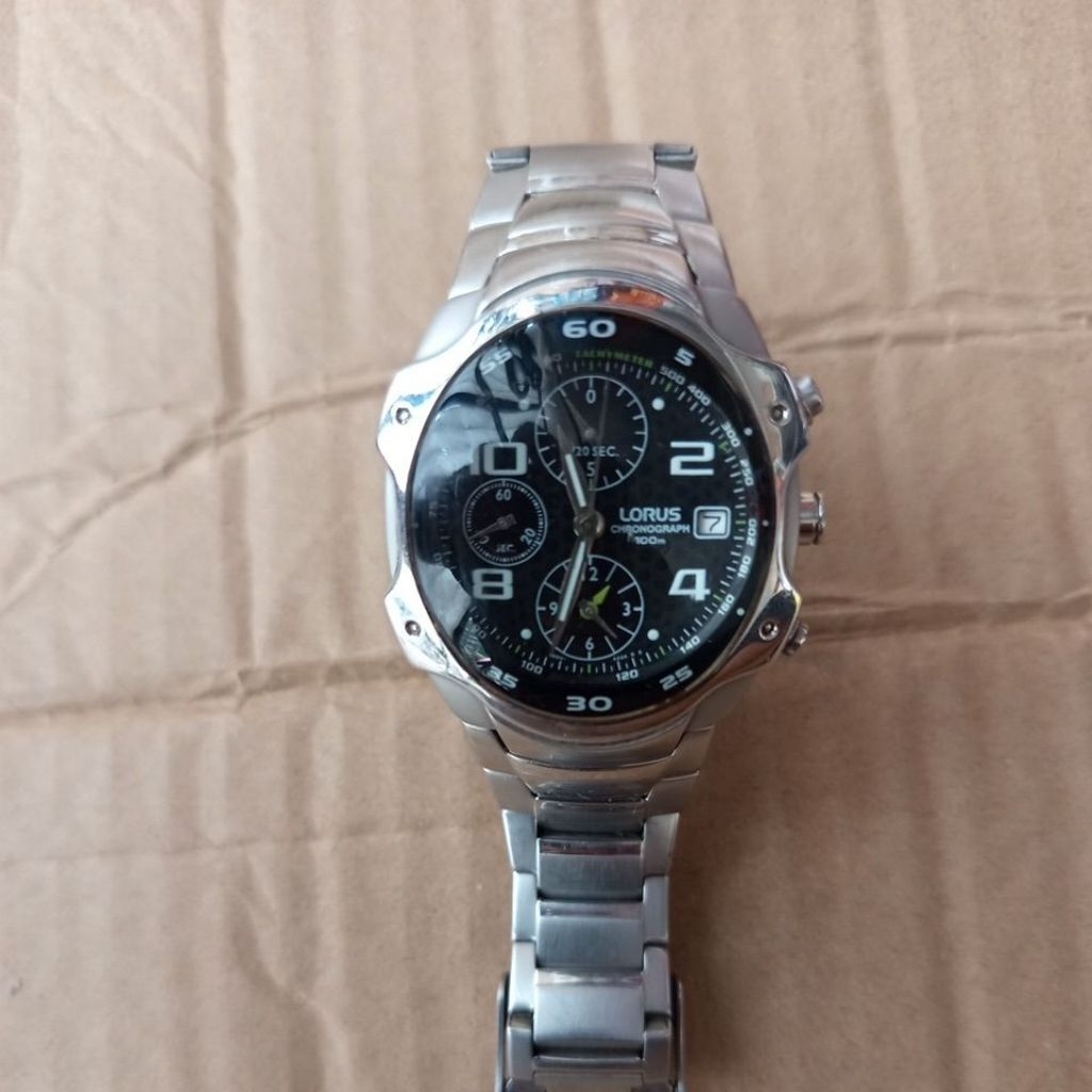 jam tangan lorus chrono full original bekas model antik dan jarang ada