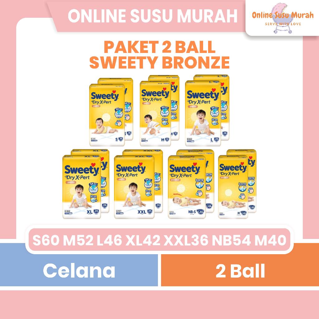 SWEETY BRONZE PAKET 2 BALL PANTS S 38 M 32 L 28 XL 24 XXL 24 TAPE NBS 44 M 40 KUNING REGULER PPKS