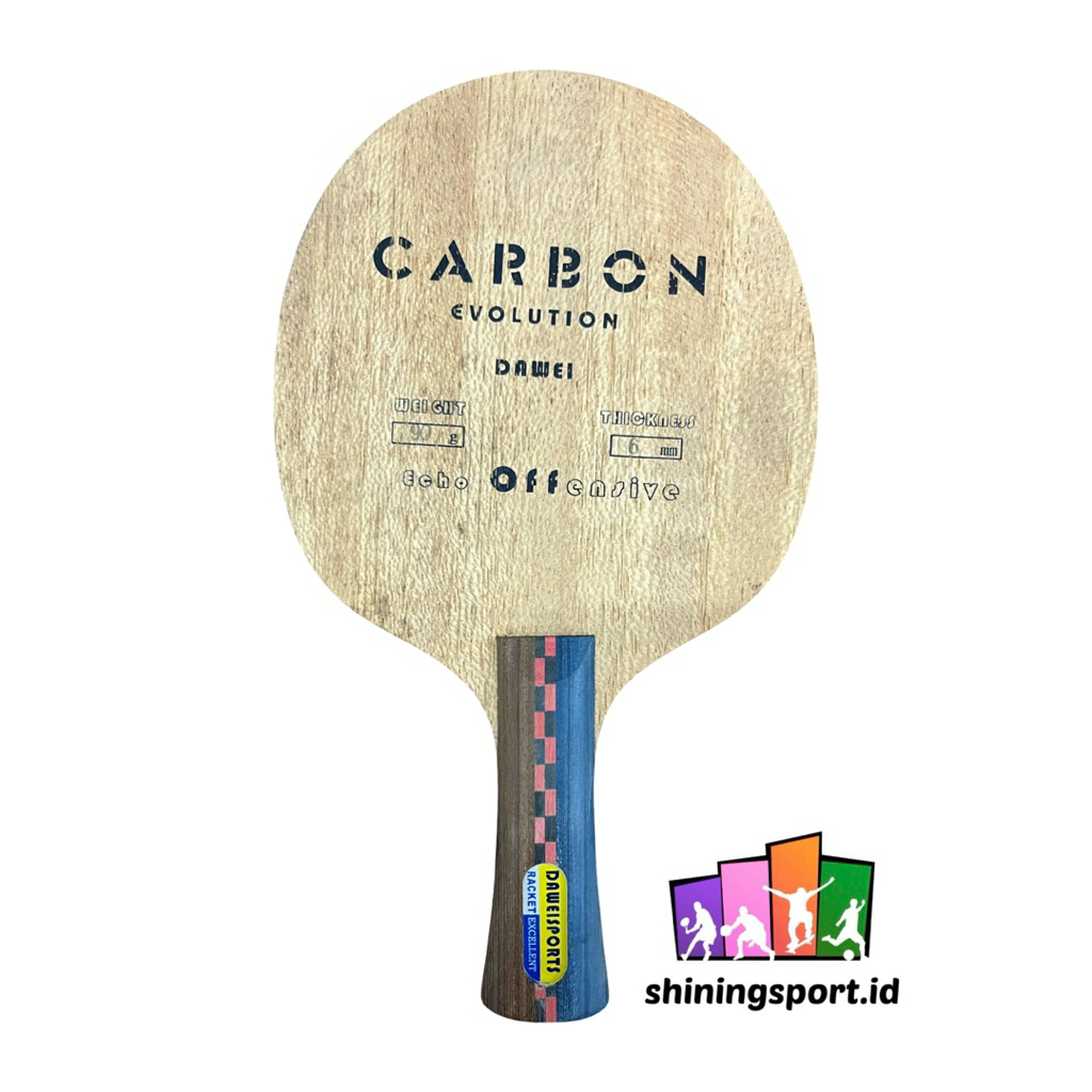 Kayu Bet Pingpong Tennis Meja Standar ITTF Dawei Heigui 3 Carbon Evolution Offensive 100% Original