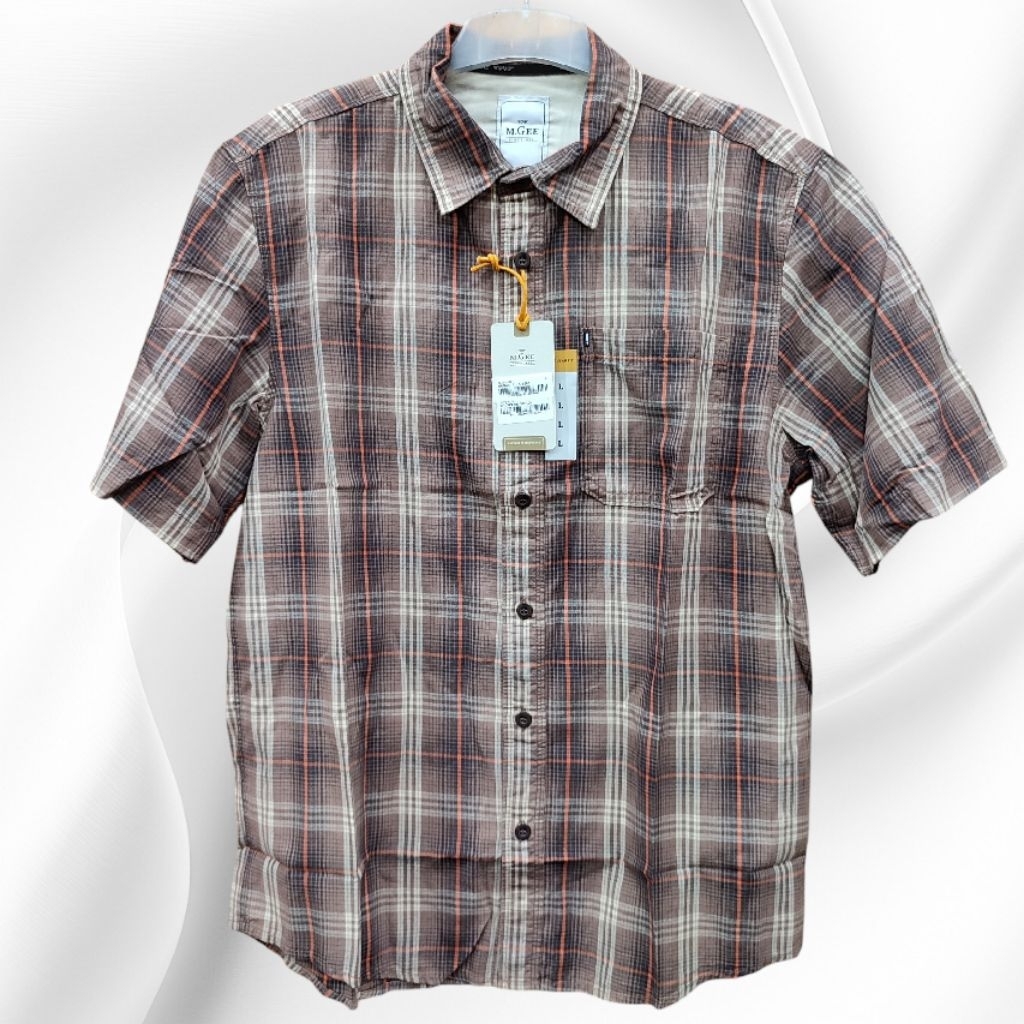 M.GEE ORIGINAL 003 / Atasan Pria / Kemeja Pria / Kemeja Motif Kotak / Kemeja Lengan Pendek