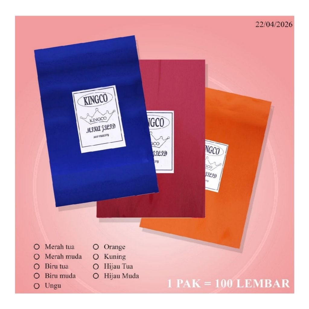 Plastik Mika Warna Cover Jilid / Mika Film Jilid Kingco
