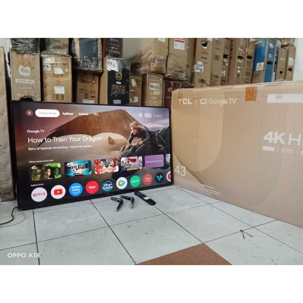 GOOGLE TV LED TCL 43 INC UHD 4K SUDAH DIGITAL KONDISI BEKAS MASIH SEGEL (7687)