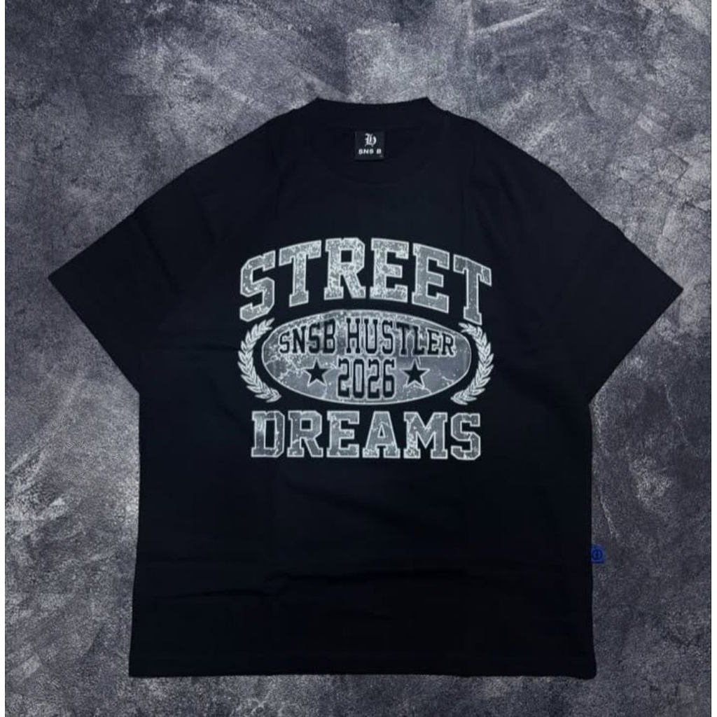 T-SHIRT KAOS BOXY FIT COTTON COMBED 24S SNSB X HUSTLER UNISEX PRIA WANITA COD