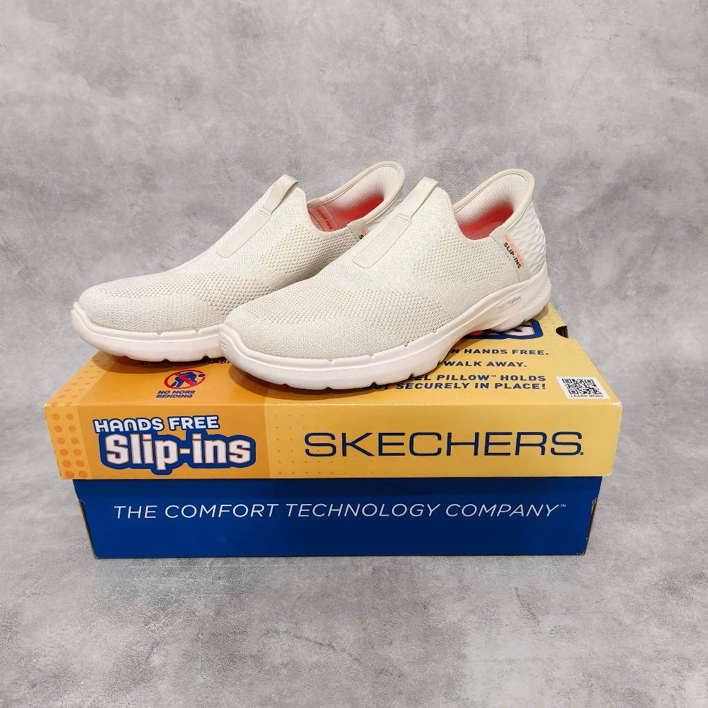 Skechers Go Walk 6 Easy On Slip On Women White Original Second Bekas Size 37 | Preloved Sepatu Skech