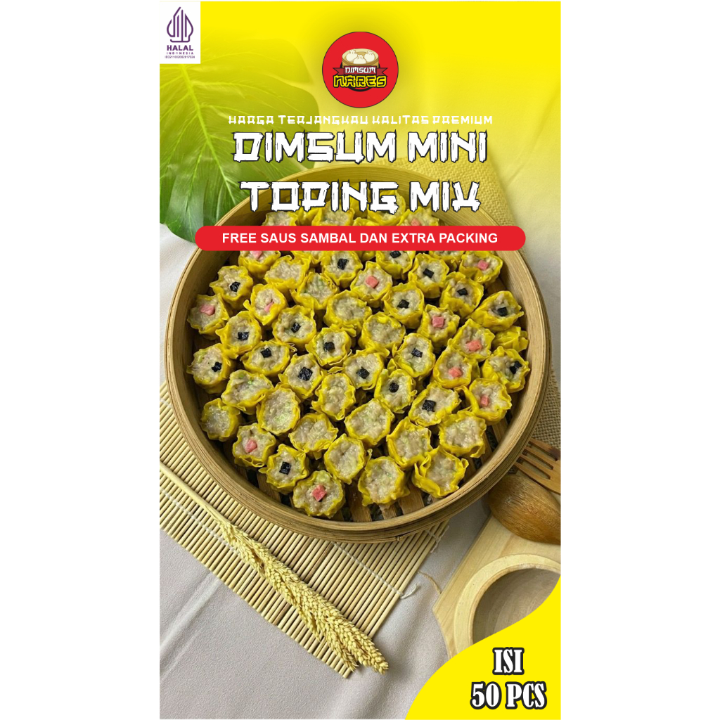 Dimsum Ayam Frozen isi 50pcs(ukuran 15gr/pcs)  hallal & premium-include saus sambal-aman kirim ke se