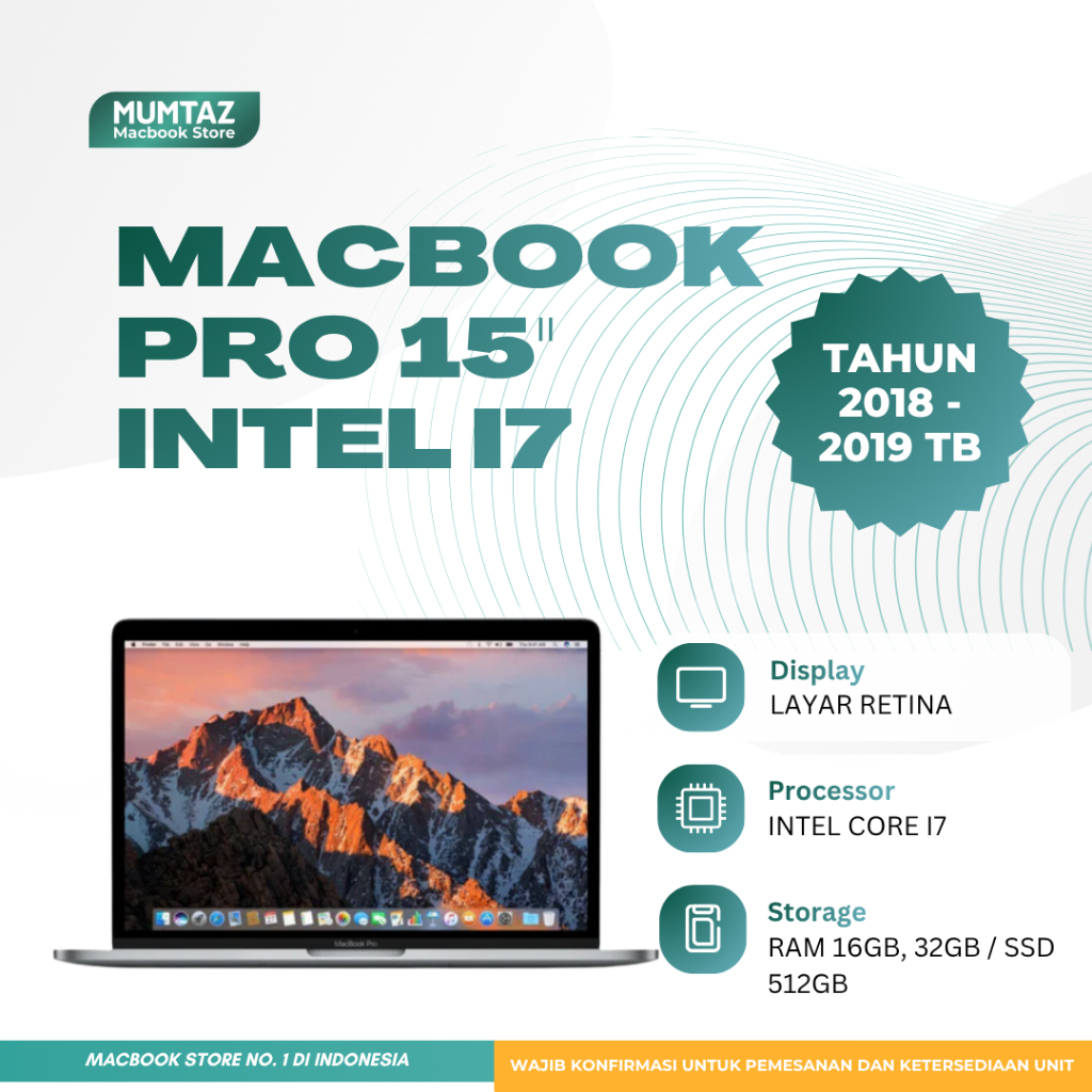 MACBOOK PRO RETINA TOUCHBAR 15" 2018-2019 RAM 16GB | 32GB SSD 512GB