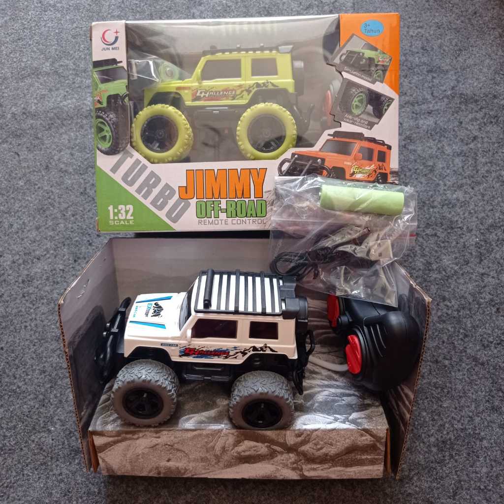 Mobil Remote Control Turbo Jimmy Off Road 1:32 RC Car Jeep 4WD Mainan Anak Lampu LED