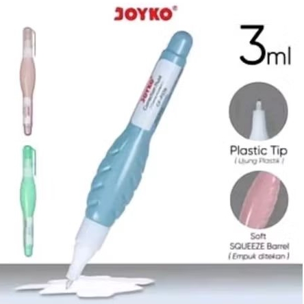 stipo atau tipe x Cairan Koreksi Joyko CF-P236 dengan Ujung Plastik Halus dan Warna Biru