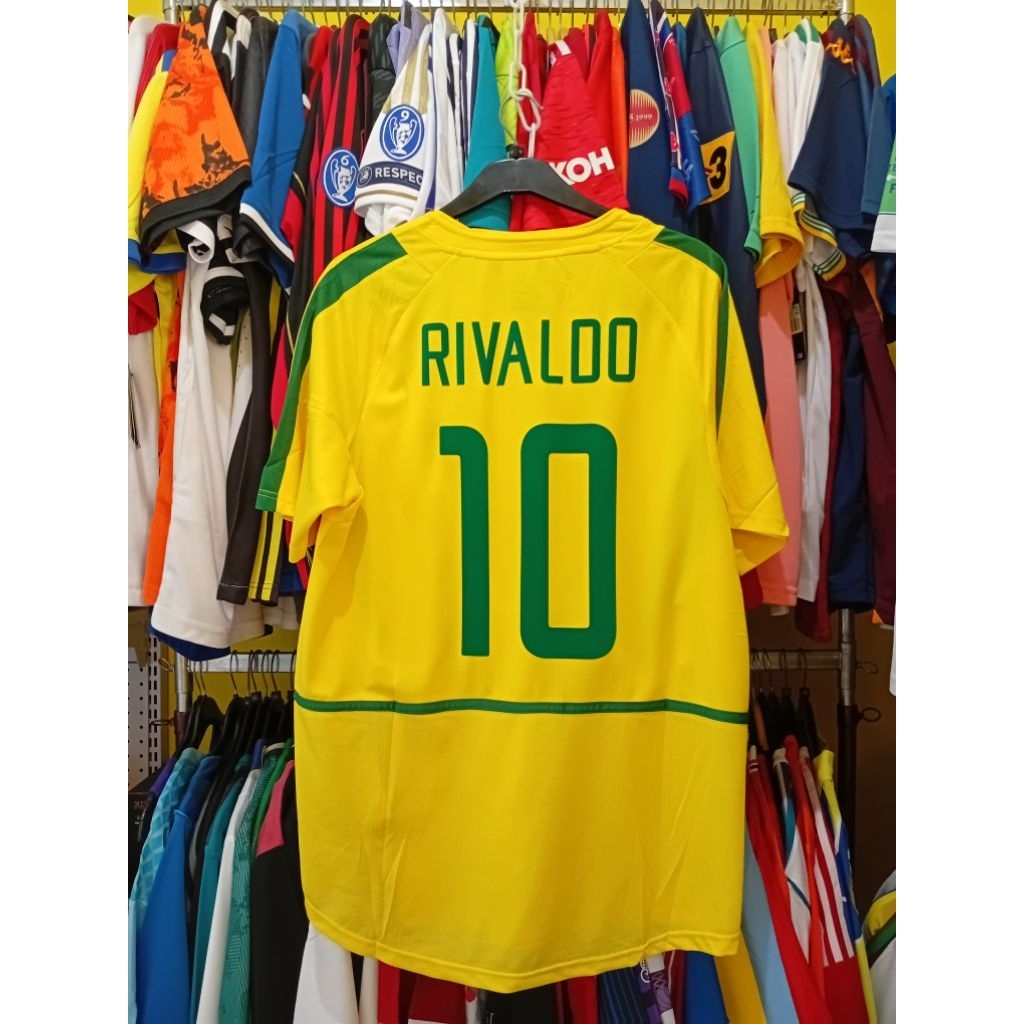 [NAMESET VELVET] JERSEY BOLA RETRO GO BRAZIL PIALA DUNIA 2002