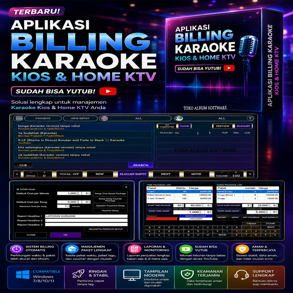 Aplikasi Billing Karaoke Kios & Home Ktv Sudah Bisa Youtube Full Version