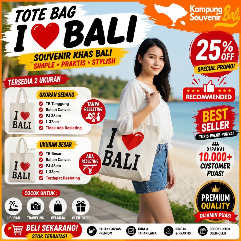 Tas Tote Bag Etnik Bali Murah Souvenir Oleh Oleh Khas Bali Kampung Souvenir