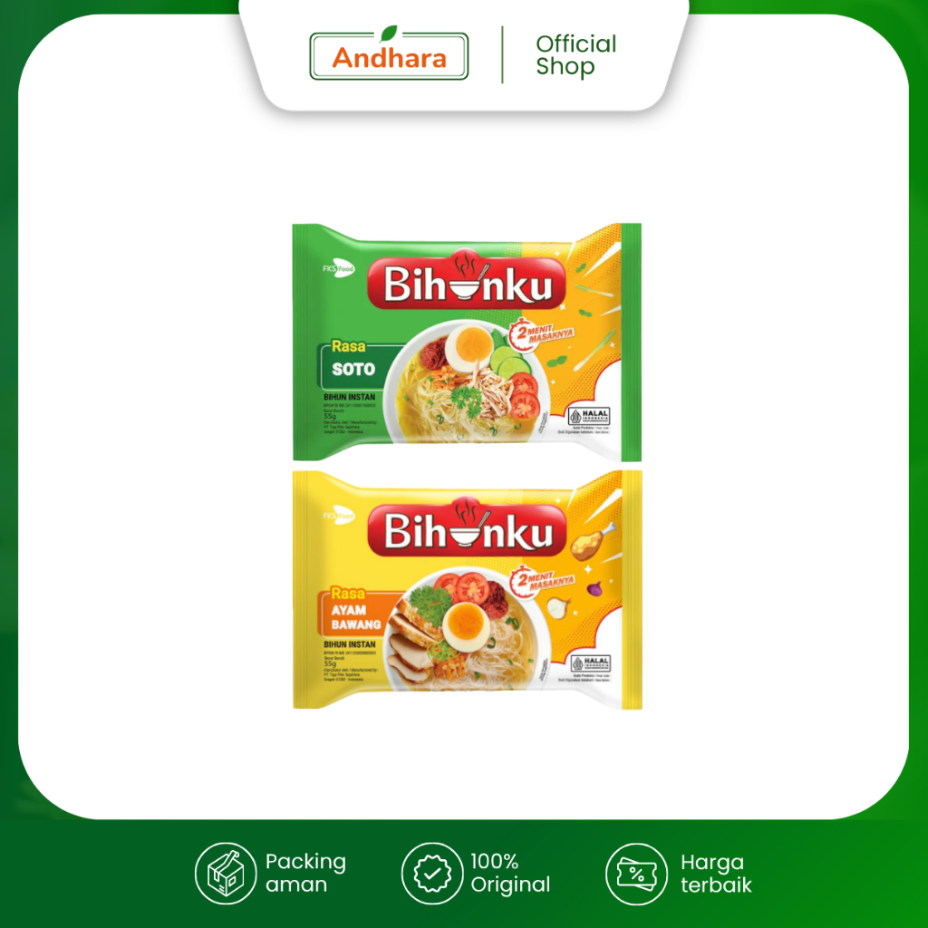 BIHUNKU Bihun Instan 55gr - Mie Instant Kuah/ Goreng