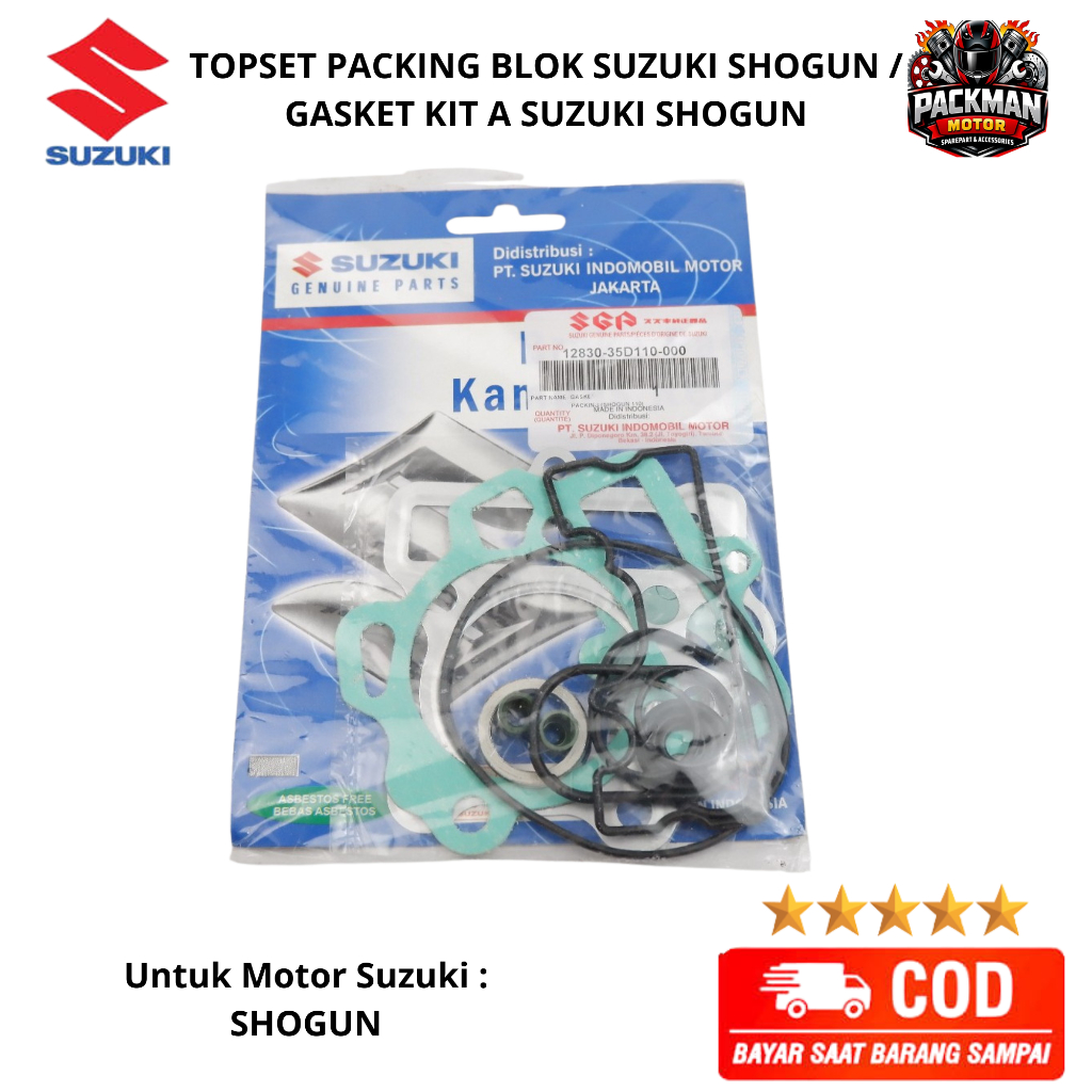 Top set paking blok seher suzuki shogun 110 - 35D ori Packman motor