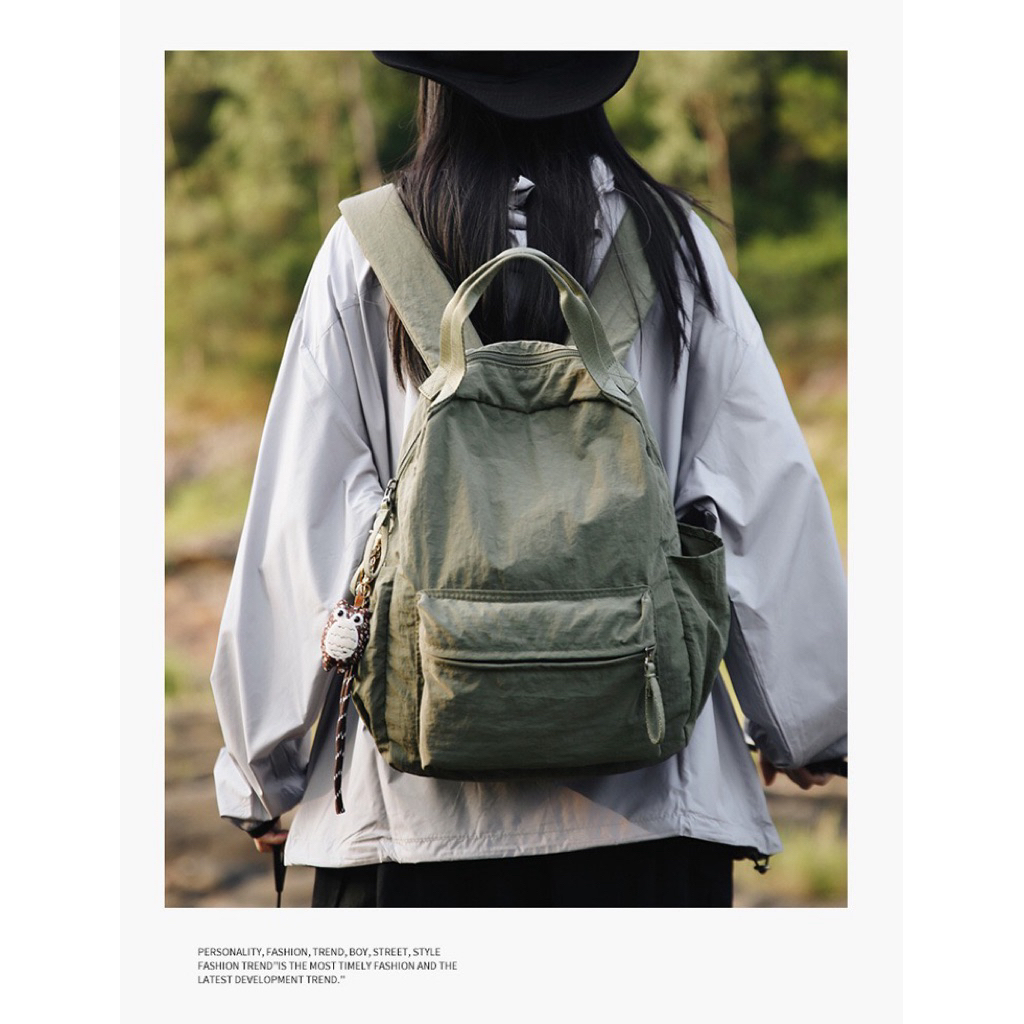 Mores Tas Ransel Olan Pria Wanita Parasut Anti Air Waterproof Ukuran Kecil Sedang Tas Traveling Petu