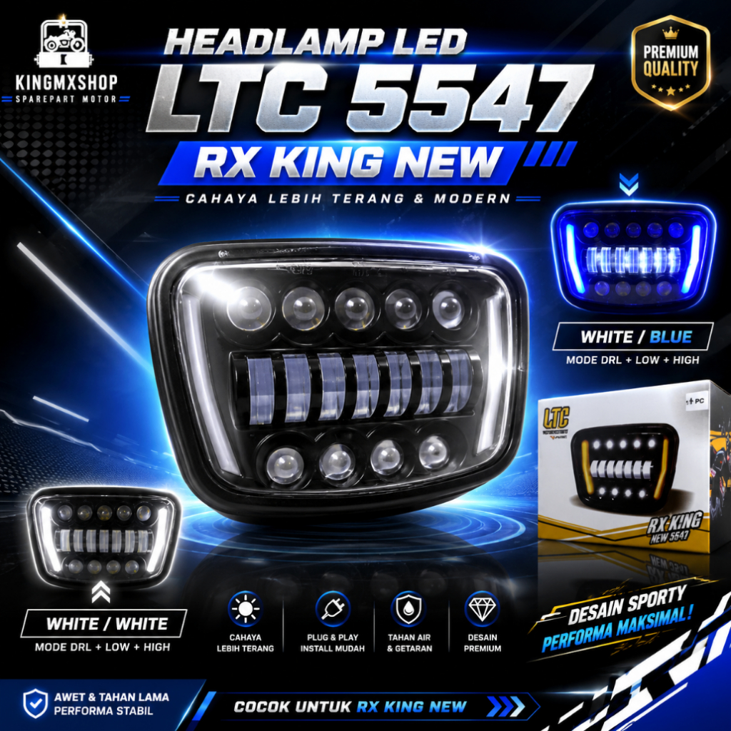 Headlamp LED Lamp Lampu Depan Motor RX KING NEW " LTC " { 5547 }